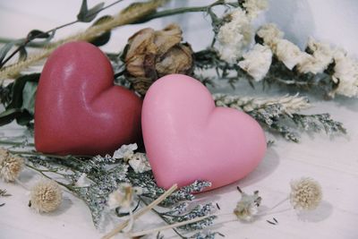 Close-up of flowers on table