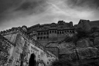 Low angle view of historic building against sky