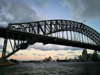 Low angle view of bridge over river