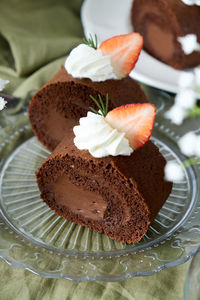 Close-up of cake in plate