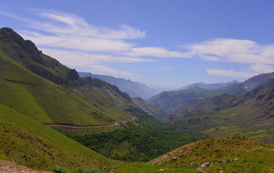 Scenic view of mountains against sky