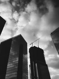 Low angle view of modern building against sky