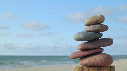 Stack of stones on beach