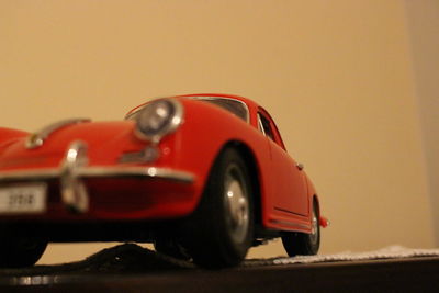 Close-up of toy car