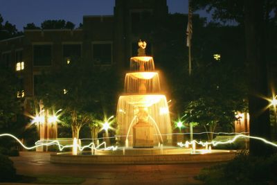 Illuminated street light at night