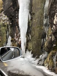Water flowing through rocks