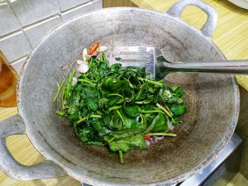 High angle view of food in container