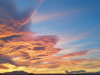 Low angle view of sky during sunset