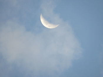 Low angle view of moon in sky