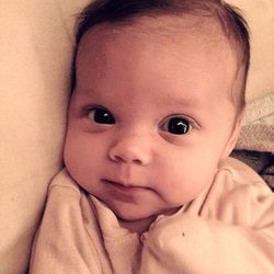 Close-up portrait of cute baby girl