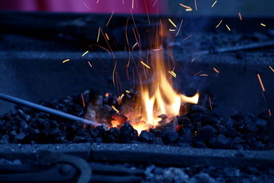 Close-up of bonfire