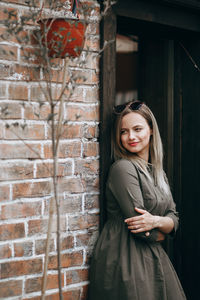 Young beautiful woman with long hair enjoying springtime.