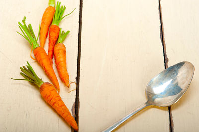 High angle view of food on table