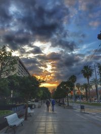 View of city against cloudy sky