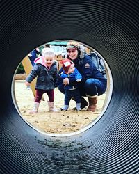 Boy playing in playground