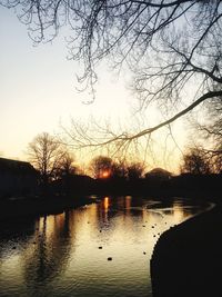 Scenic view of silhouette trees against sky during sunset