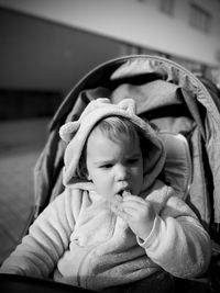 Cute baby girl at home