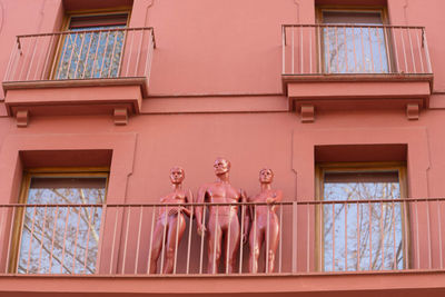 Low angle view of statues on building