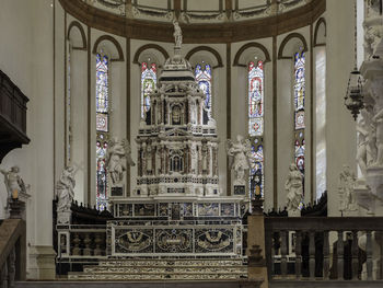 Low angle view of statues in building