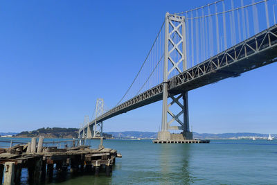 View of suspension bridge against sky