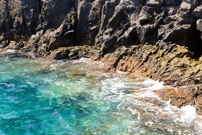 Rock formation in water