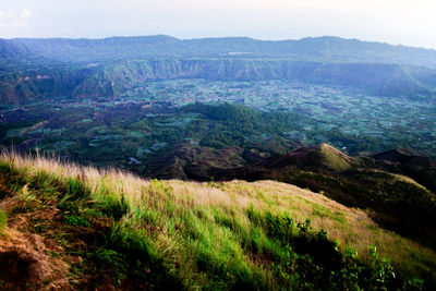 High angle view of landscape against sky