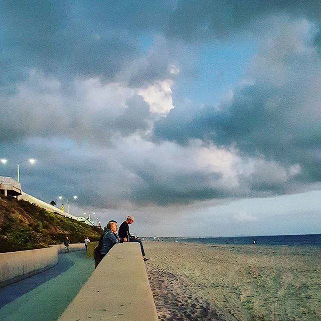 sky, cloud - sky, sea, cloudy, horizon over water, the way forward, water, beach, tranquility, cloud, scenics, tranquil scene, nature, beauty in nature, weather, shore, road, transportation