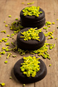 Close-up of dessert on table