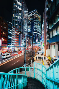 Illuminated city at night