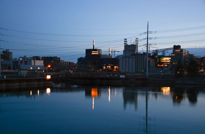 Reflection of buildings in water