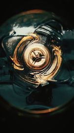 High angle view of coffee in water