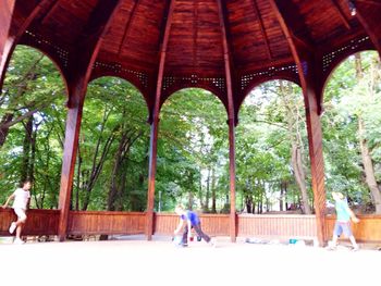 People walking in a park