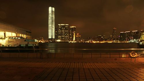 Illuminated city at night