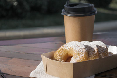 Close-up of coffee on table