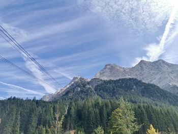 Low angle view of mountains against sky