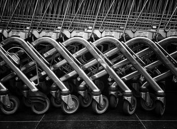 Close-up of shopping carts