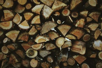 Full frame shot of logs