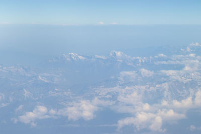 Aerial view of clouds over sea