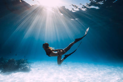 Man swimming in sea