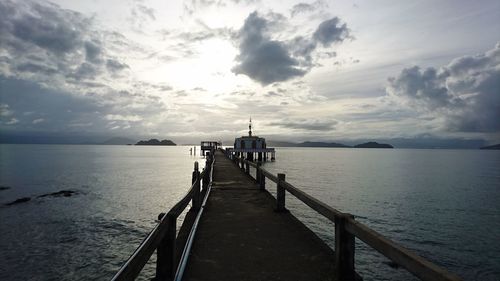 Pier over sea against sky