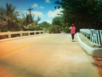 People walking on road