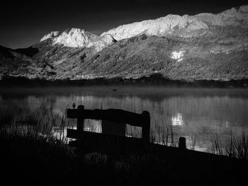 Scenic view of lake against mountains