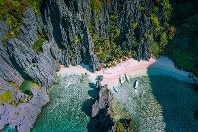 High angle view of beach