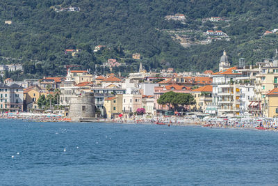 View of town by sea