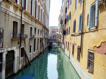 View of canal in city