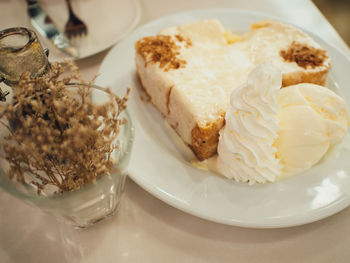 Close-up of pastry in plate