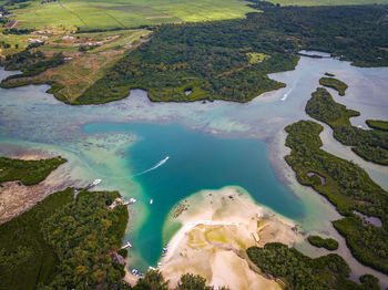 High angle view of sea shore