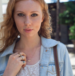 Close-up portrait of beautiful young woman