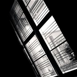 Low angle view of skylight in building