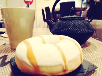 Close-up of coffee on table
